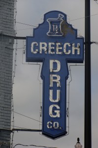 Creech Drug Store sign
